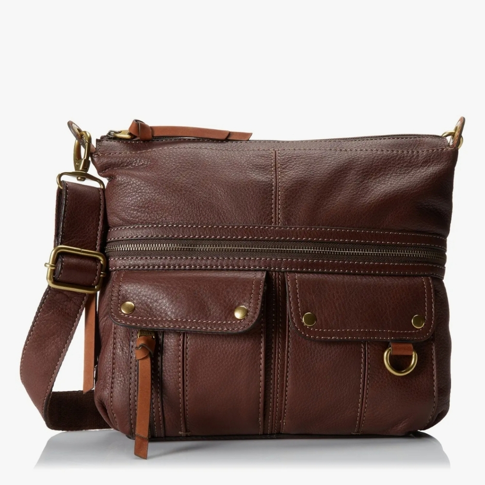 Brown Leather Fossil Crossbody Bag